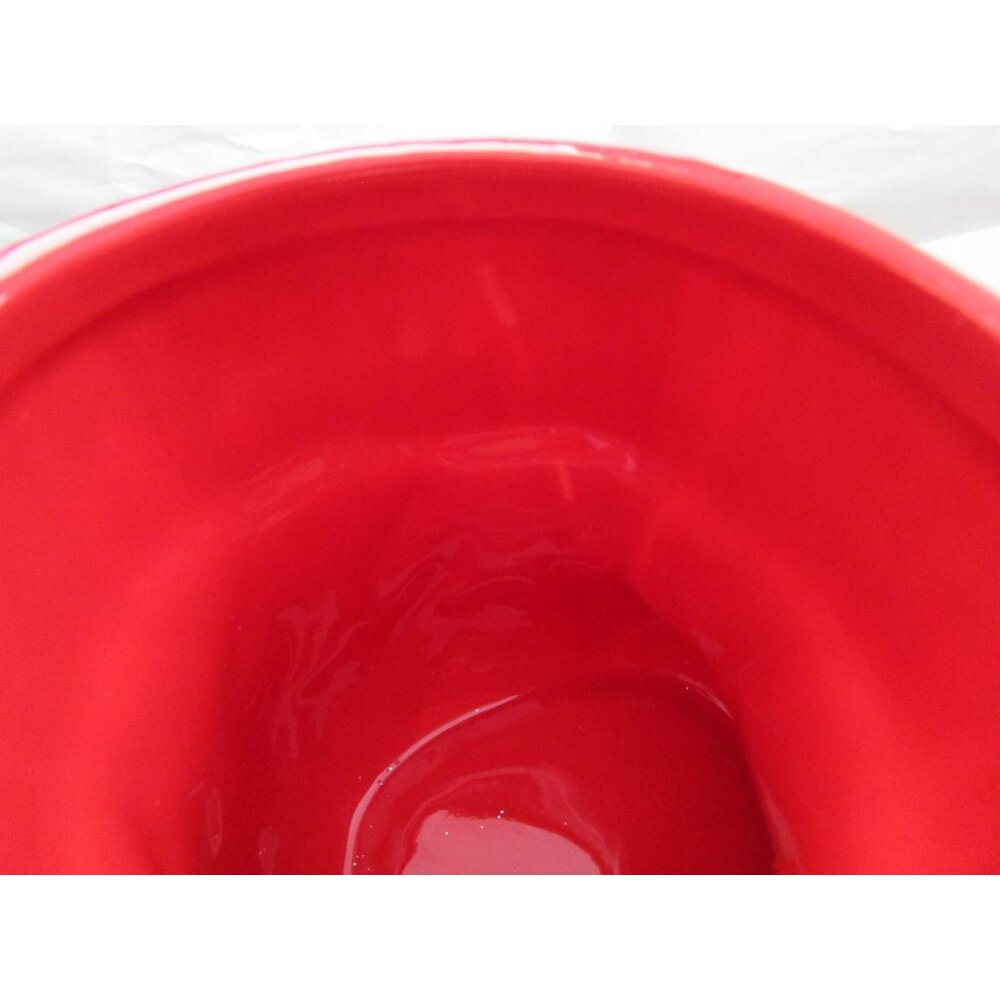 Anthropologie Christmas Cable Knit Ceramic Stocking Boot Mug Red White EUC - Picture 8 of 14